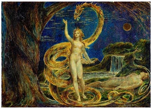 william blake - eve and serpent