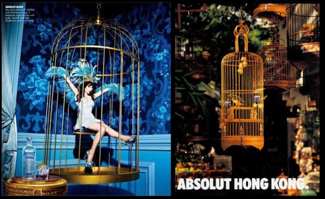 Singing Bird Absolut Vodka Advertisements