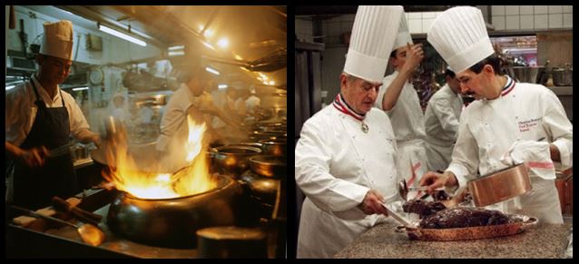 east and west kitchens